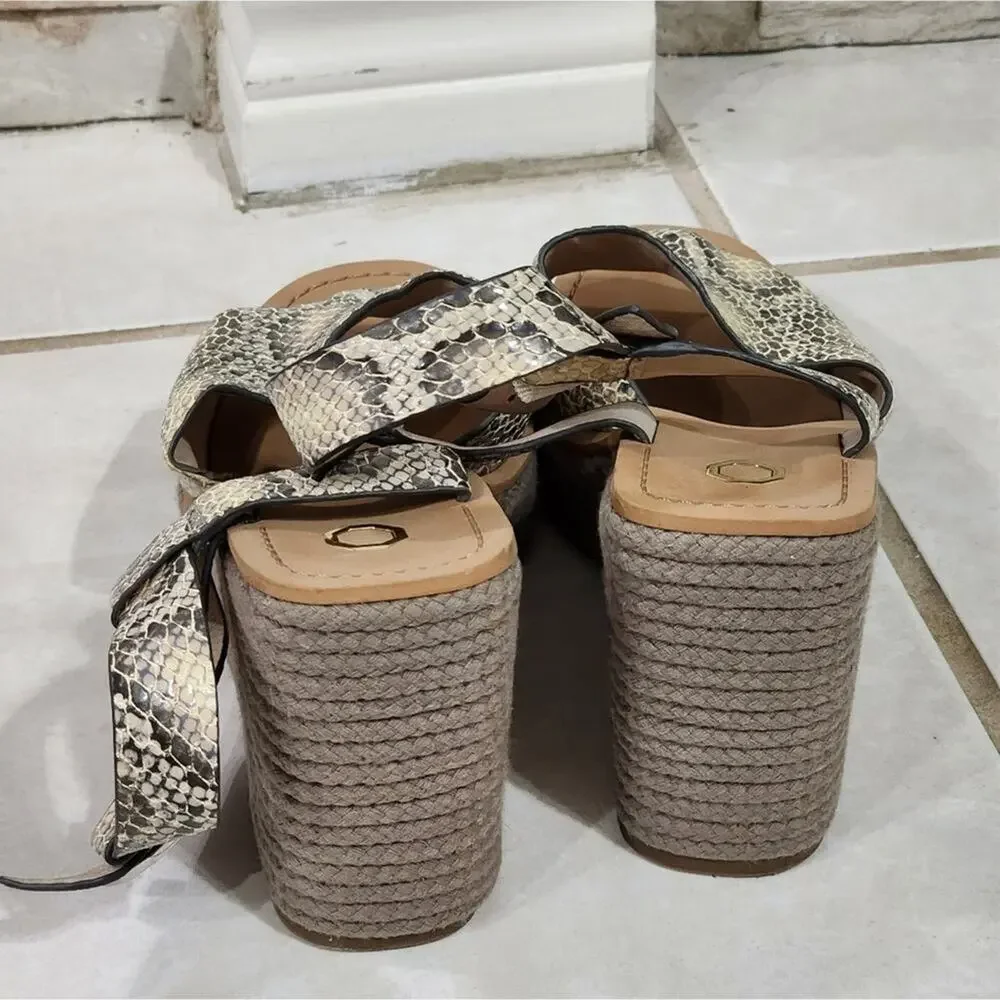 Louise Et Cie Paley Snakeskin Platform Wedge‎ Espadrille Sandals size 42 10 us